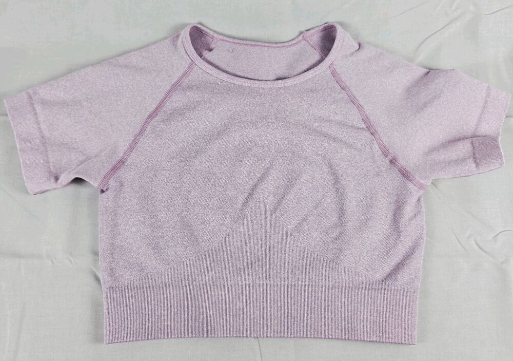 SOUL Women's Crop Top Short Sleeve Crew Neck Size XS/S Lavender Athletic